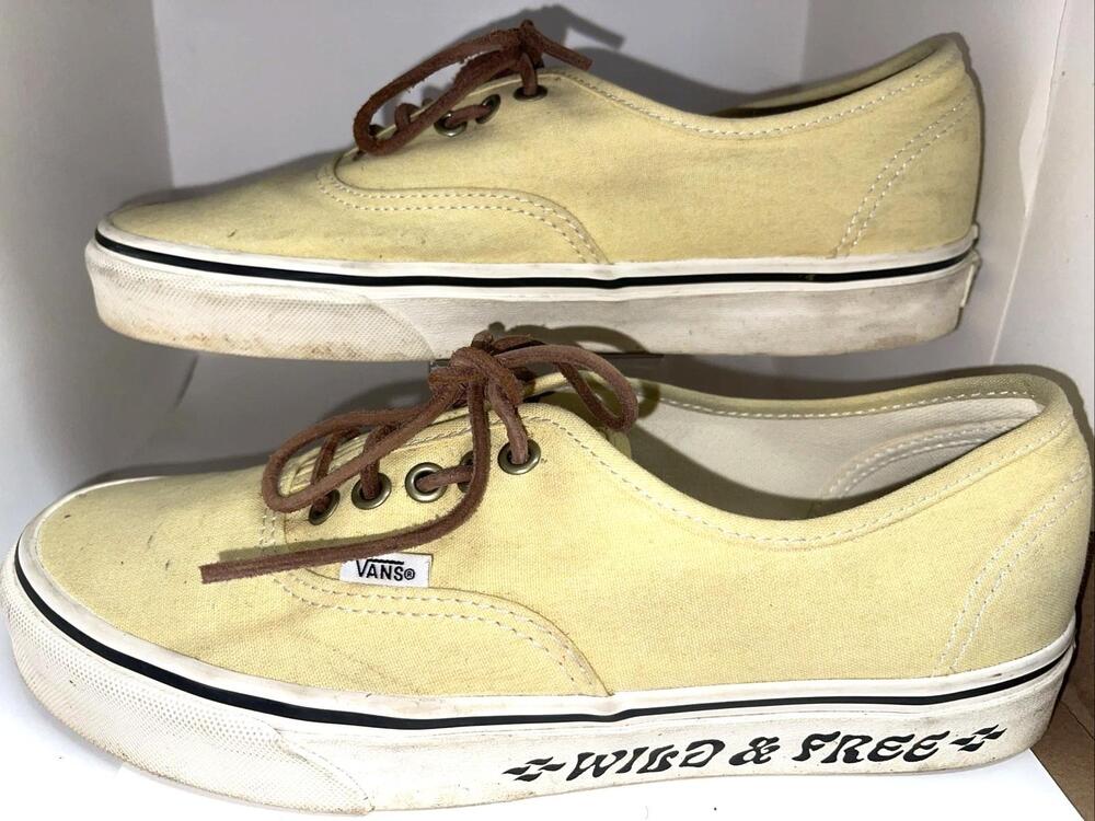 Vans Authentic Shoes Mens Size 9 Yellow Wild & Free Parks Project Sneakers